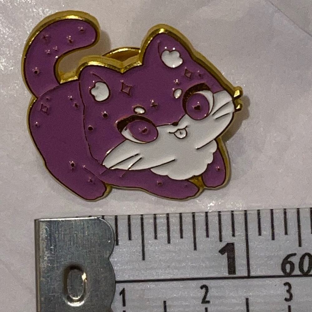 Purple Mystical Cat Pin Brooch